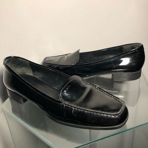 Prada patent leather loafers in black